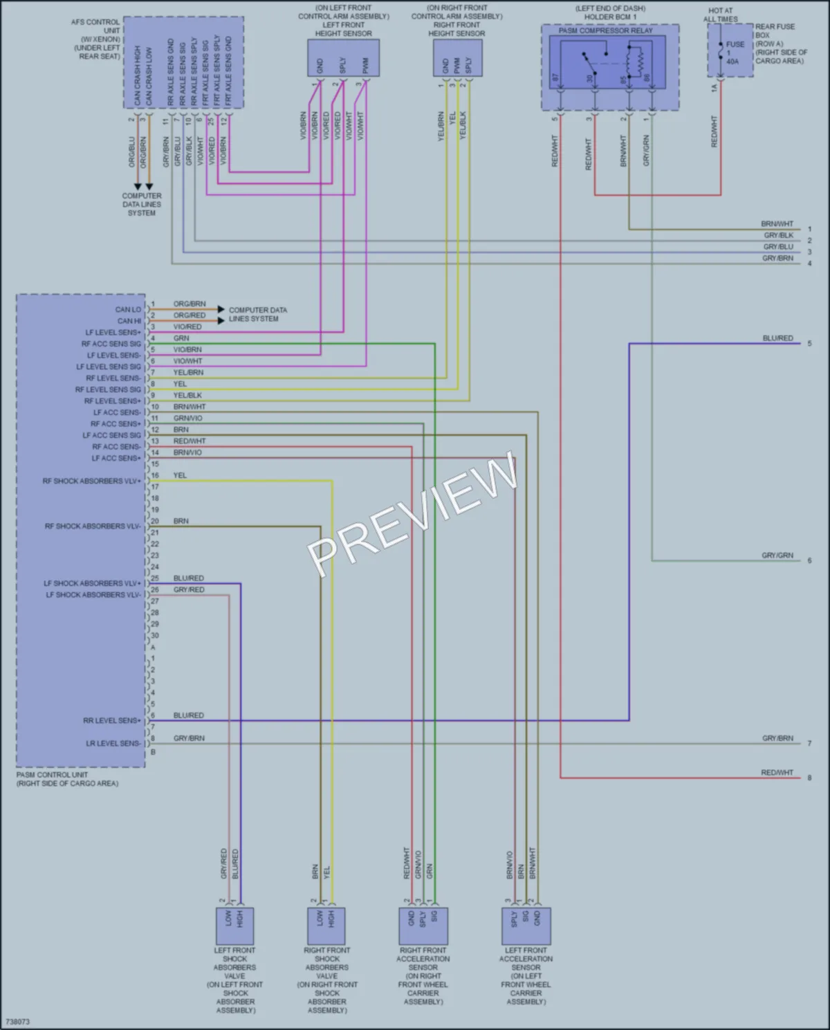 2020 Porsche Macan Electronic Suspension wiring diagram preview