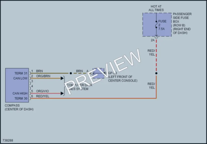 2020 Porsche Macan Instrument Cluster wiring diagram preview
