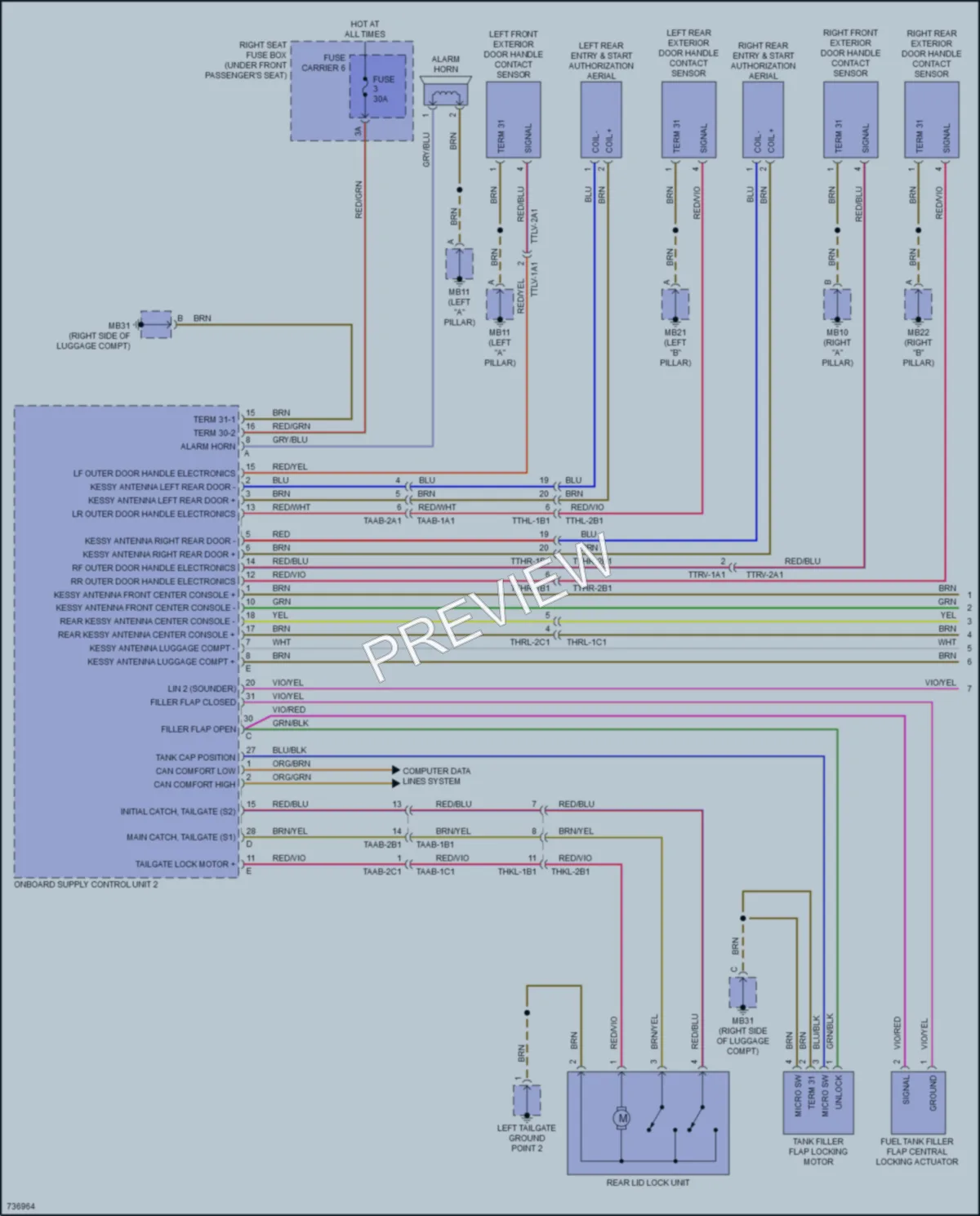 2020 Porsche Panamera Anti Theft wiring diagram preview
