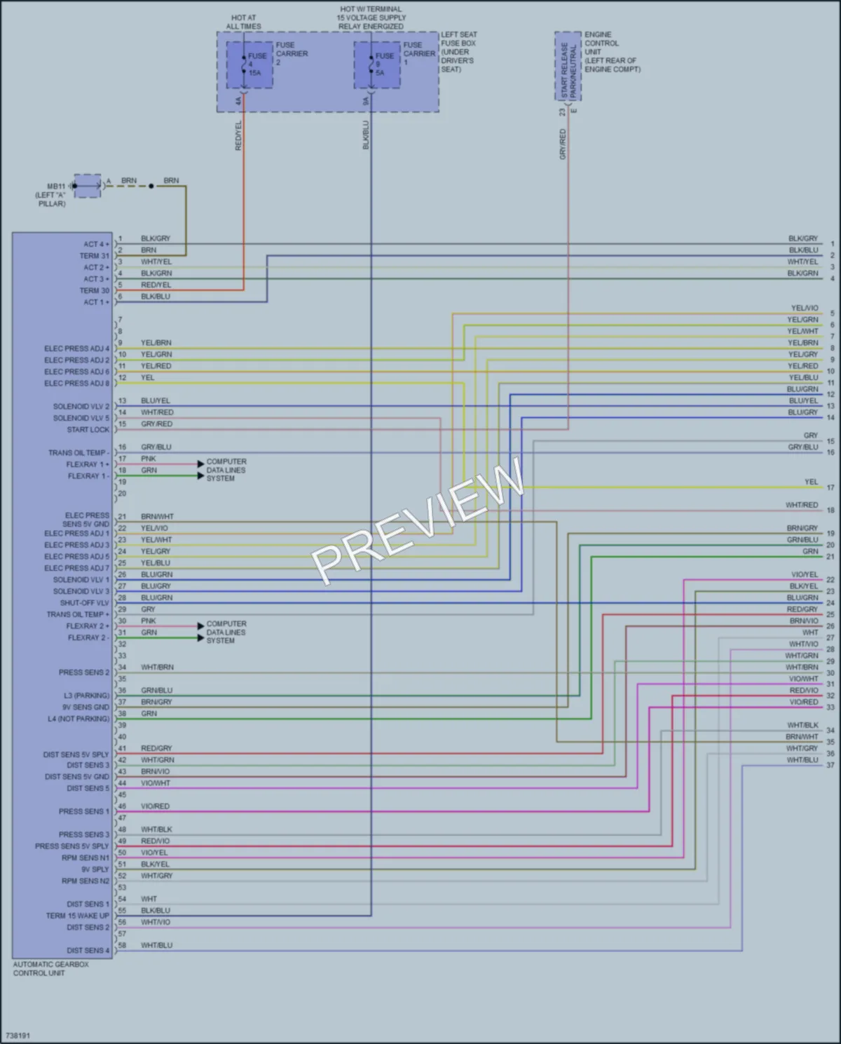 2020 Porsche Panamera Transmission wiring diagram preview