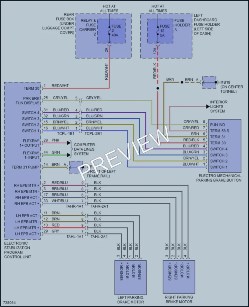 2020 Porsche PanameraHybrid Shift Interlock wiring diagram preview