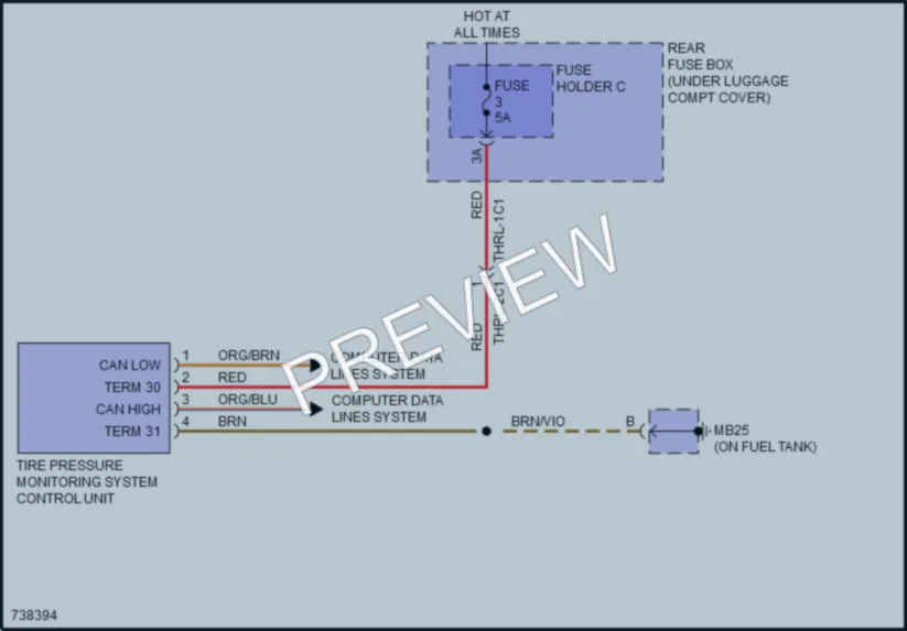 2020 Porsche PanameraHybrid Warning Systems wiring diagram preview