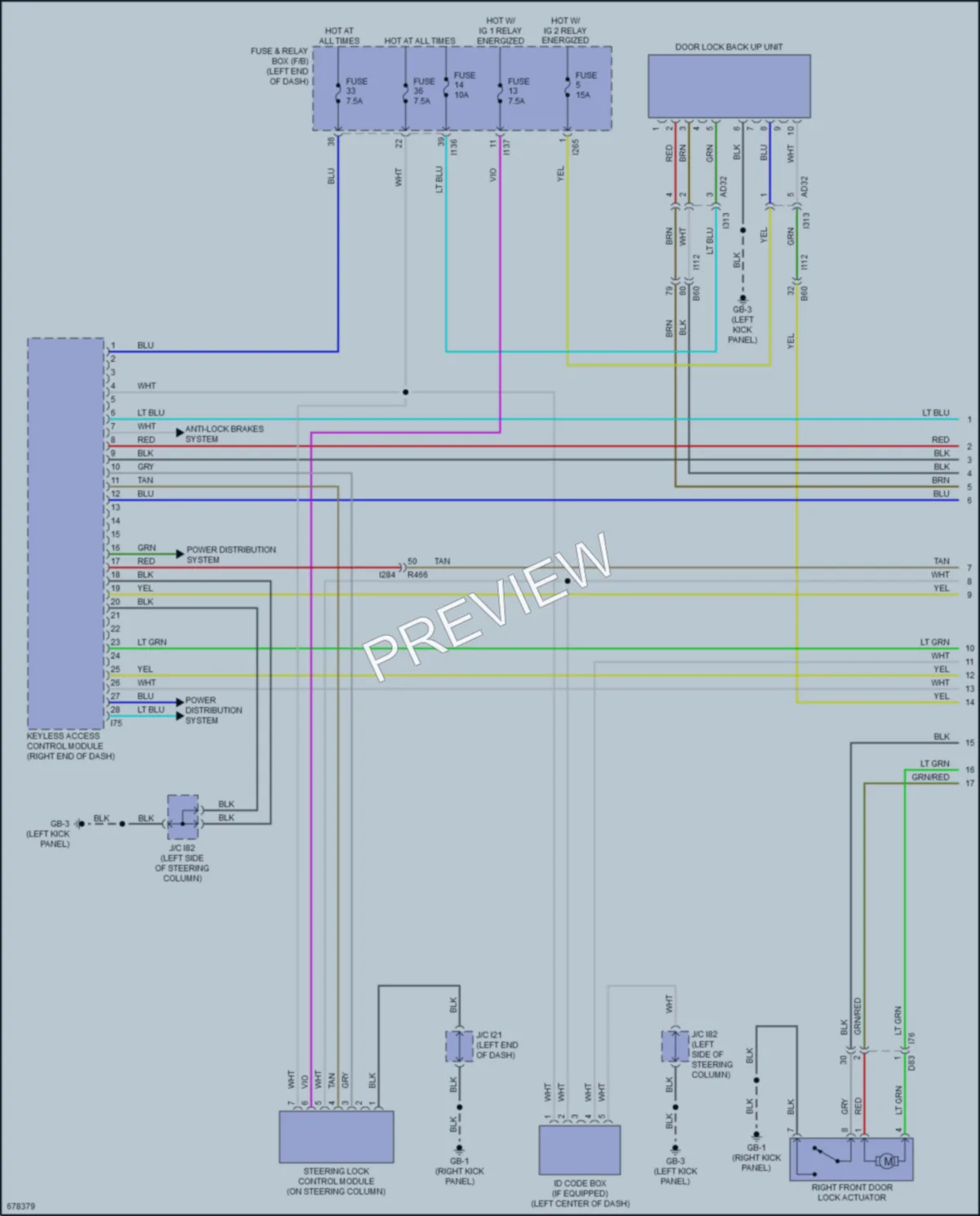2020 Subaru Ascent Power Door Locks wiring diagram preview