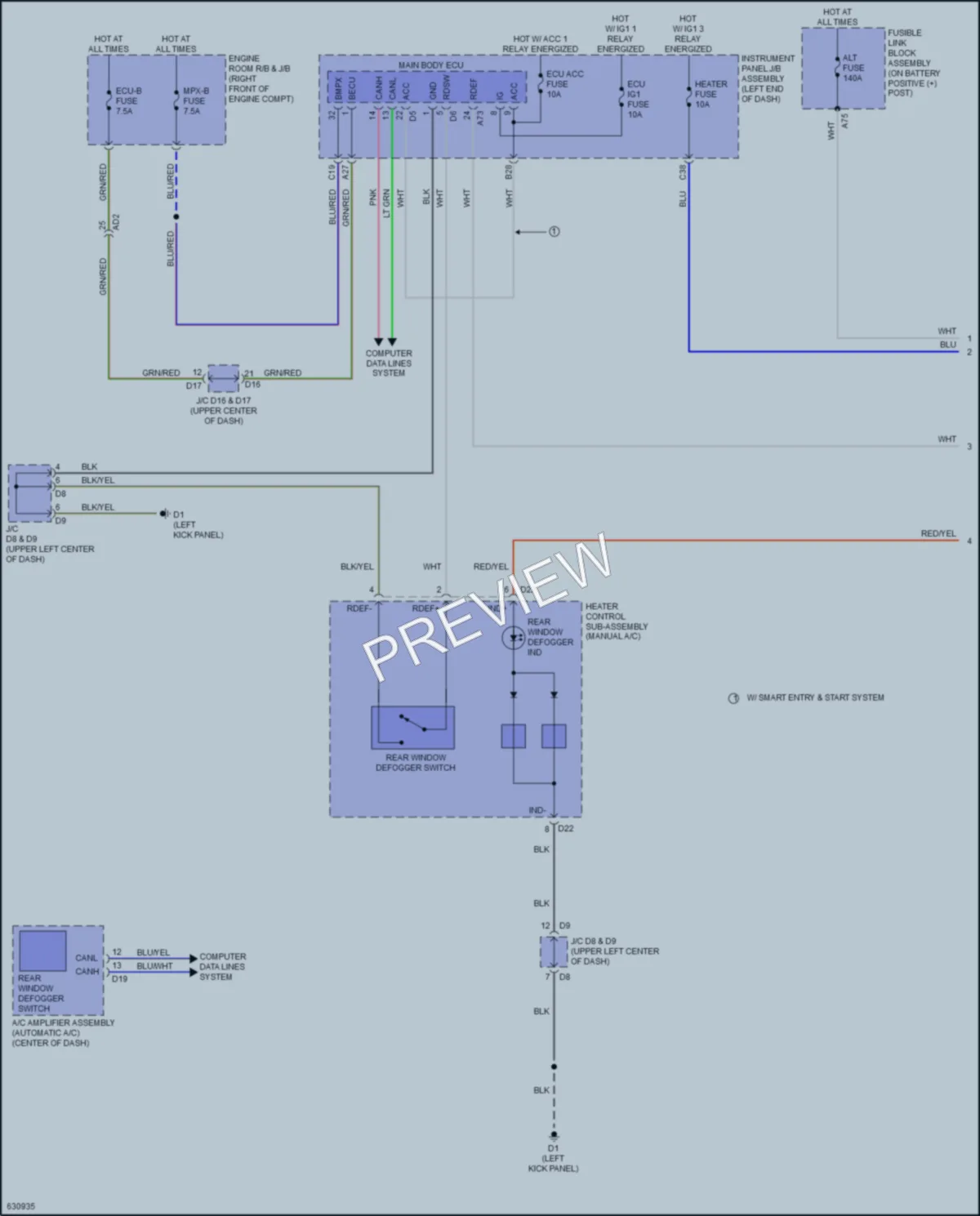 2020 Subaru BRZ Defoggers wiring diagram preview