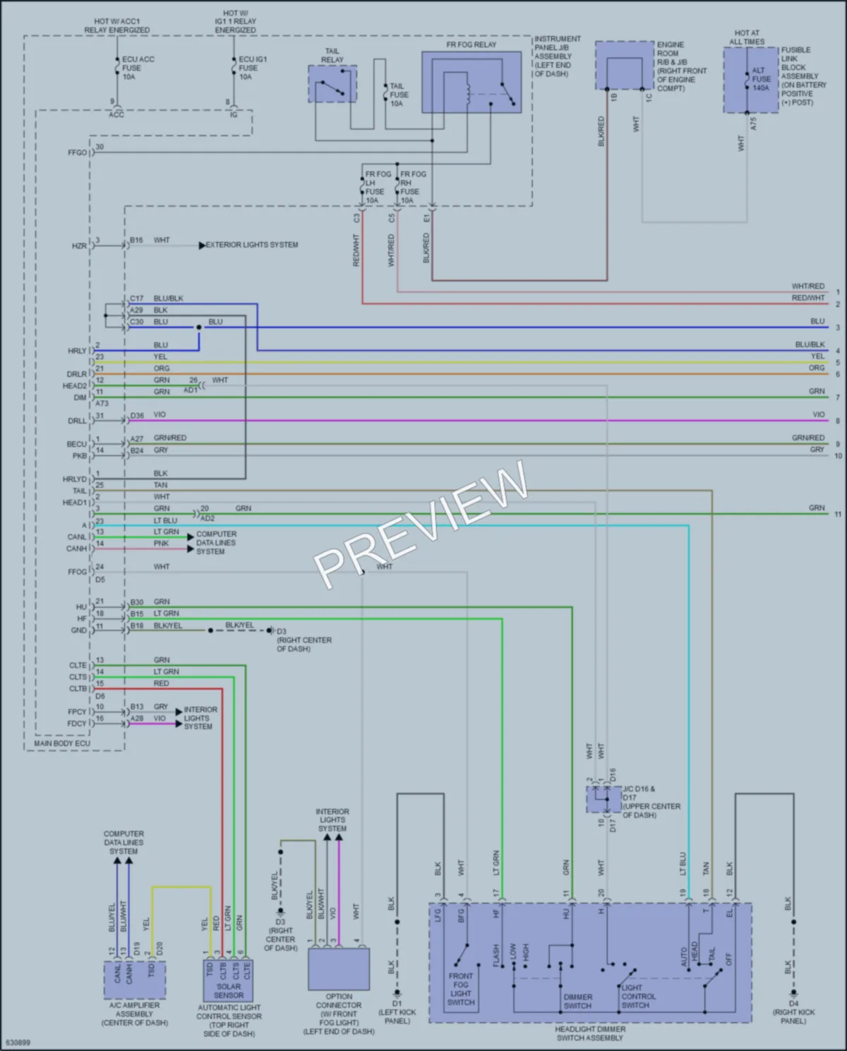 2020 Subaru BRZ Headlights wiring diagram preview
