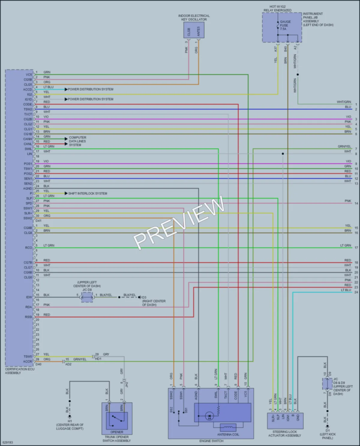 2020 Subaru BRZ Power Door Locks wiring diagram preview