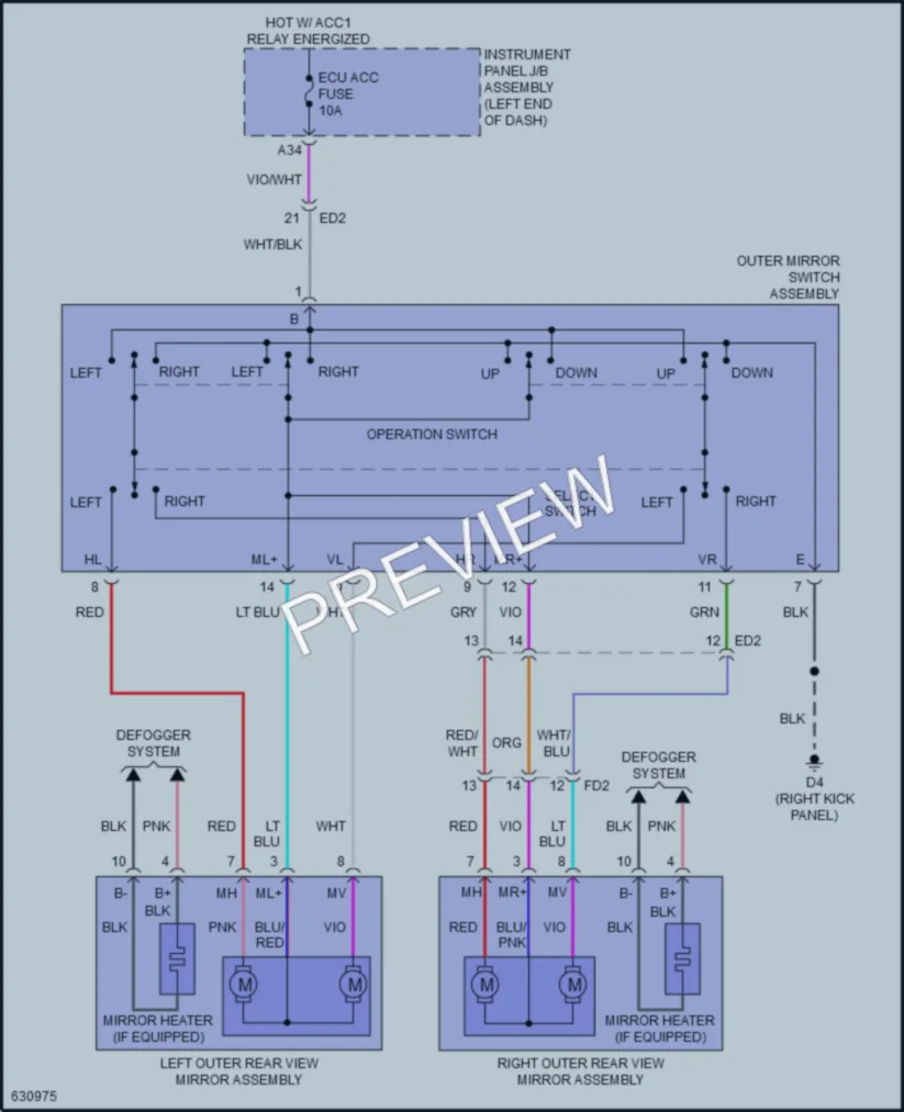 2020 Subaru BRZ Power Mirrors wiring diagram preview