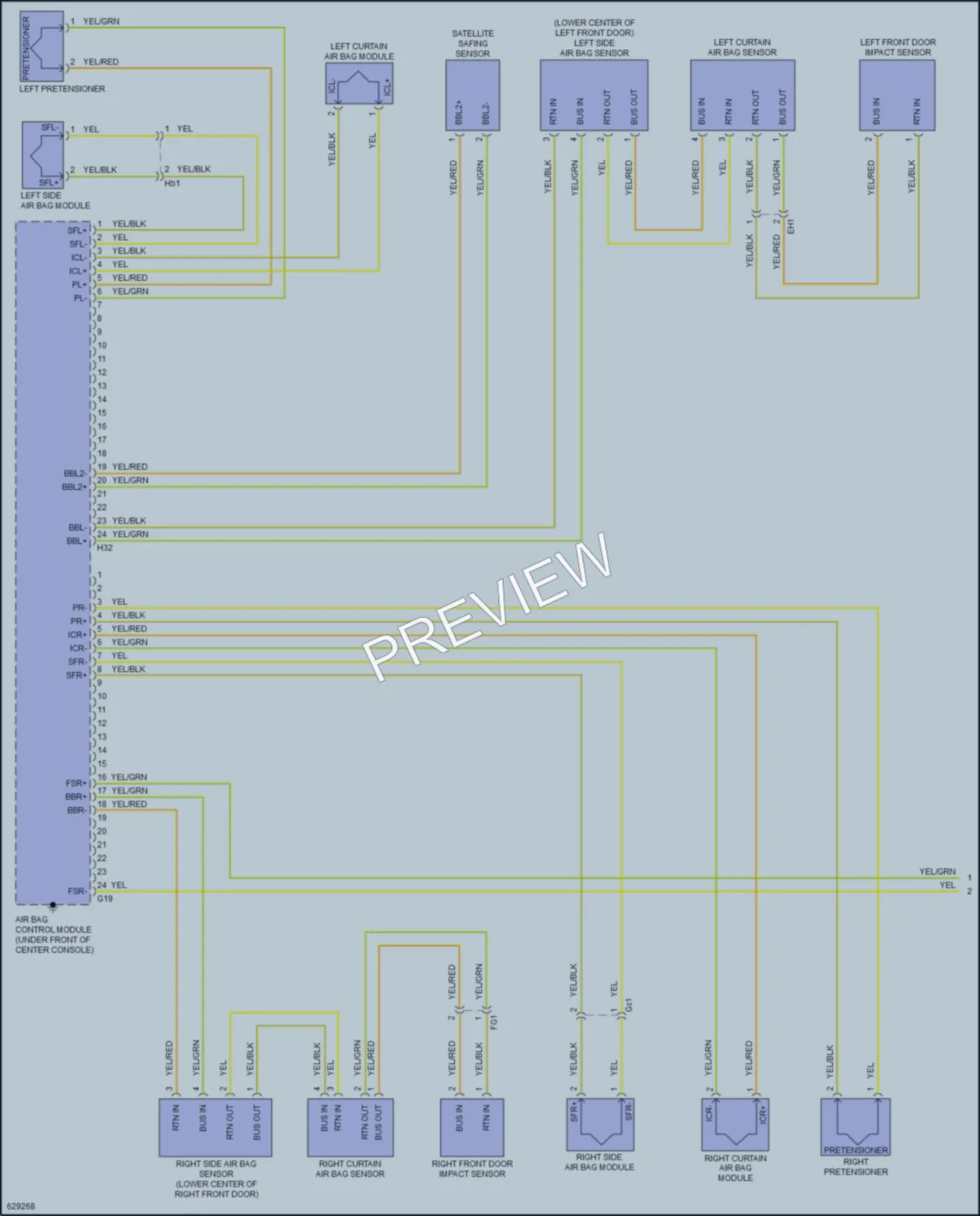 2020 Subaru BRZ Supplemental Restraints wiring diagram preview