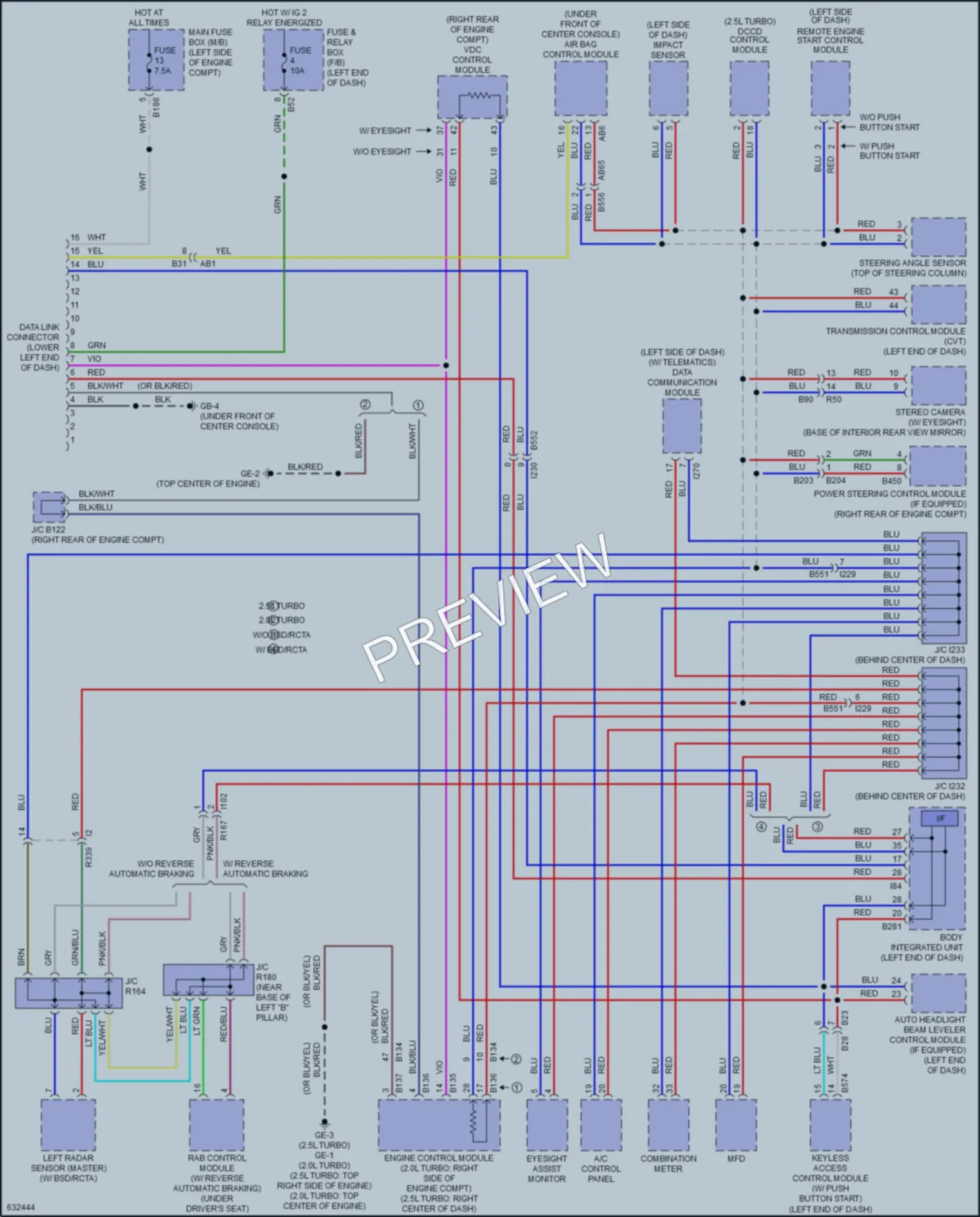 2020 Subaru WRX Computer Data Lines wiring diagram preview