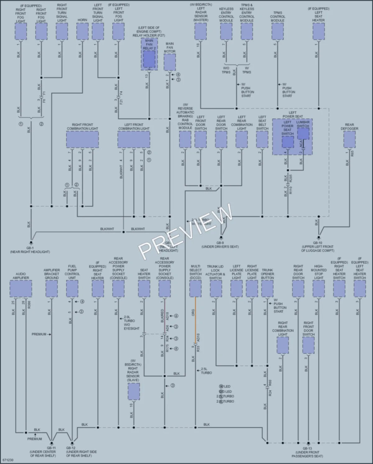 2020 Subaru WRX Ground Distribution wiring diagram preview