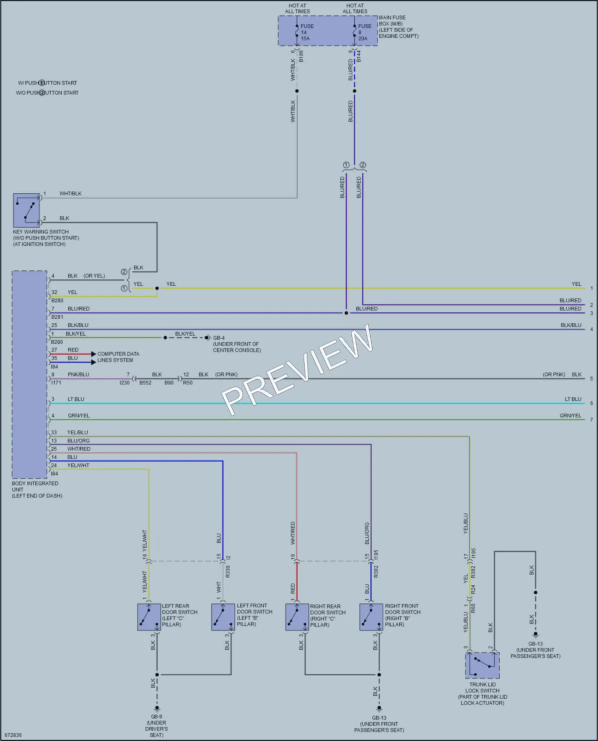 2020 Subaru WRX Interior Lights wiring diagram preview