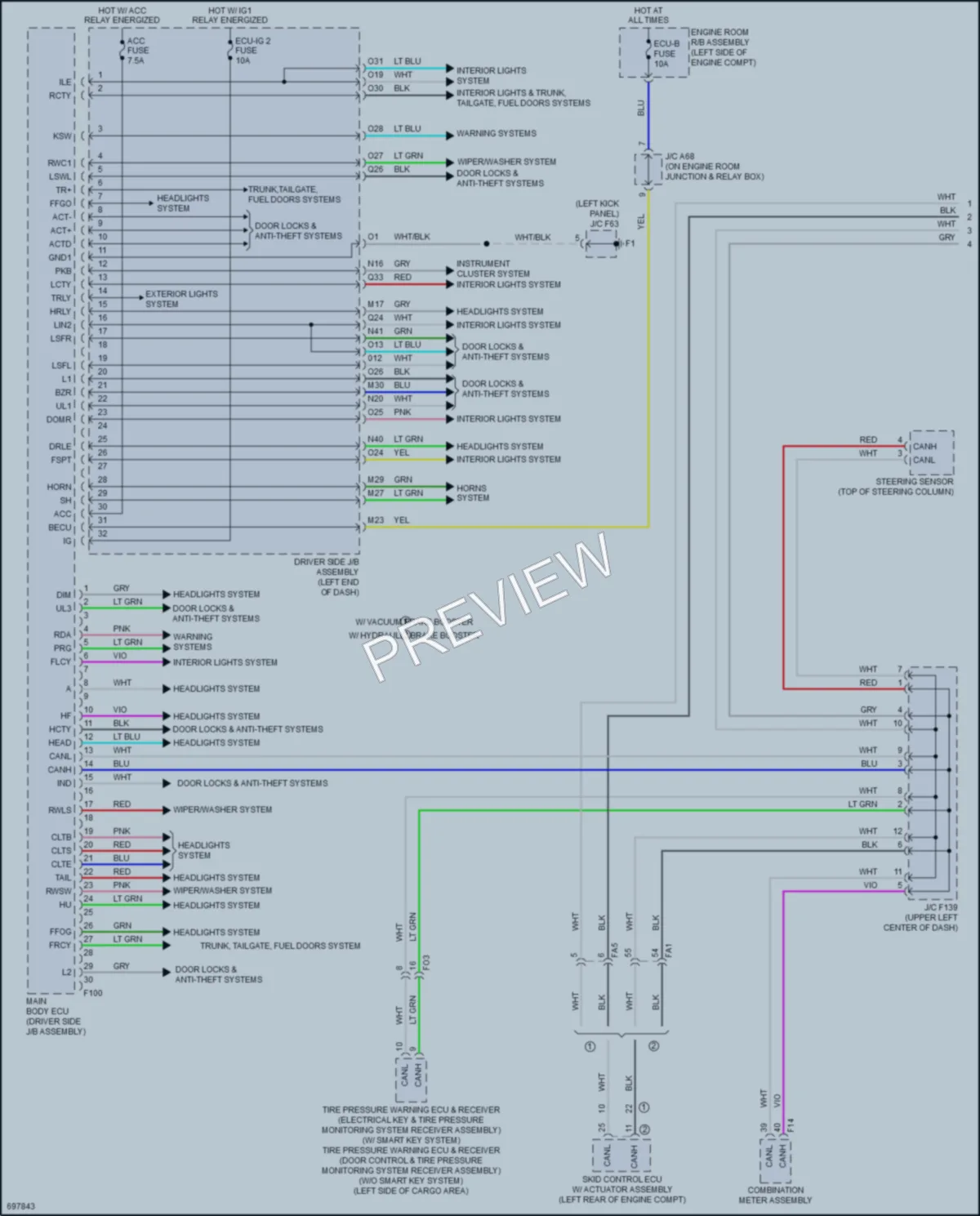2020 Toyota 4Runner Body Control Modules wiring diagram preview