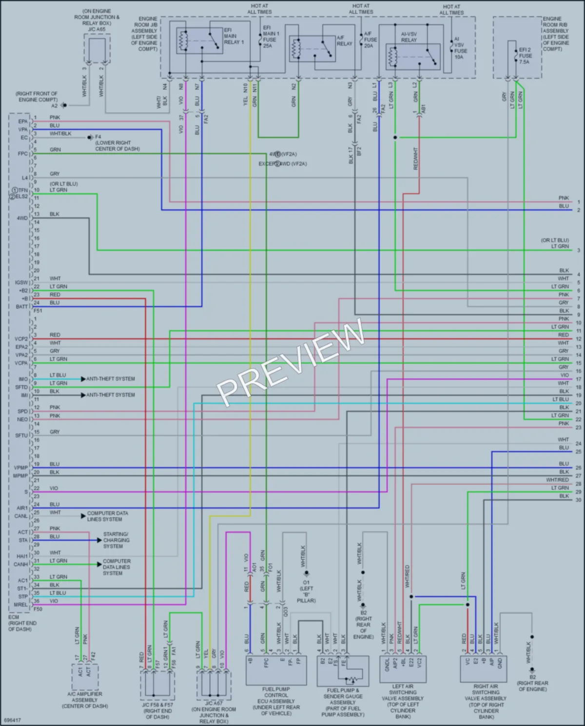 2020 Toyota 4Runner Engine Performance wiring diagram preview