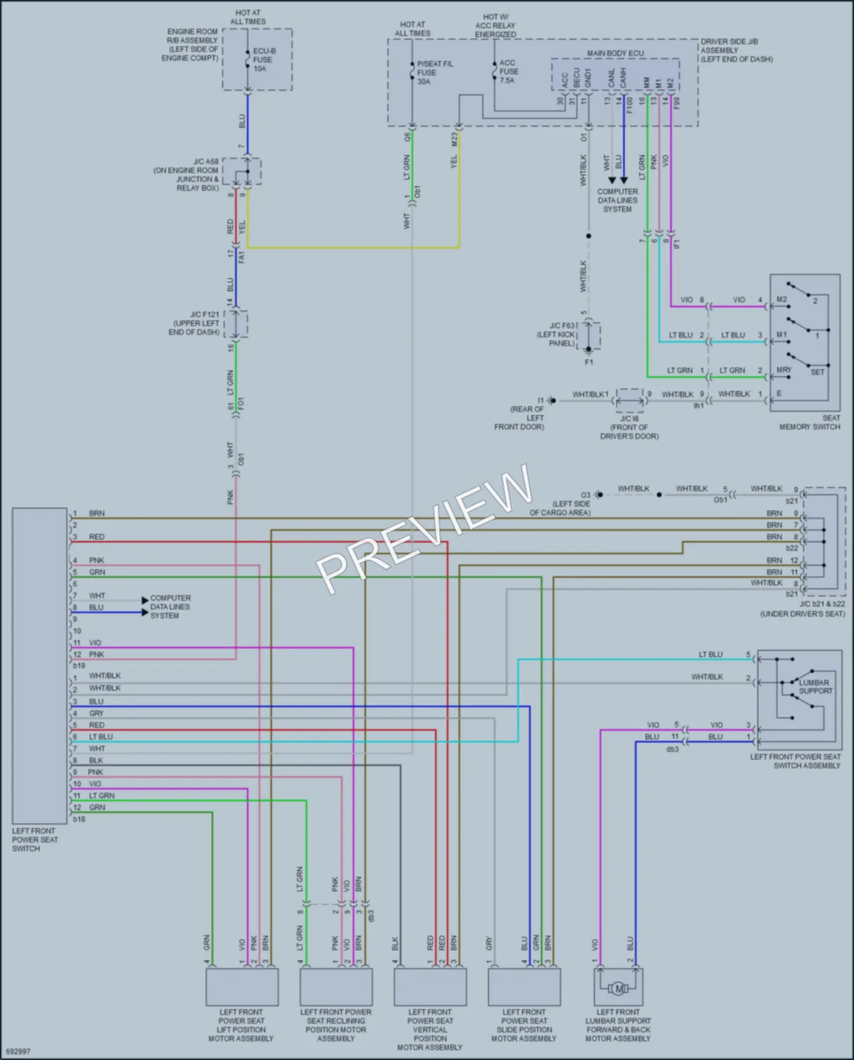 2020 Toyota 4Runner Memory Systems wiring diagram preview