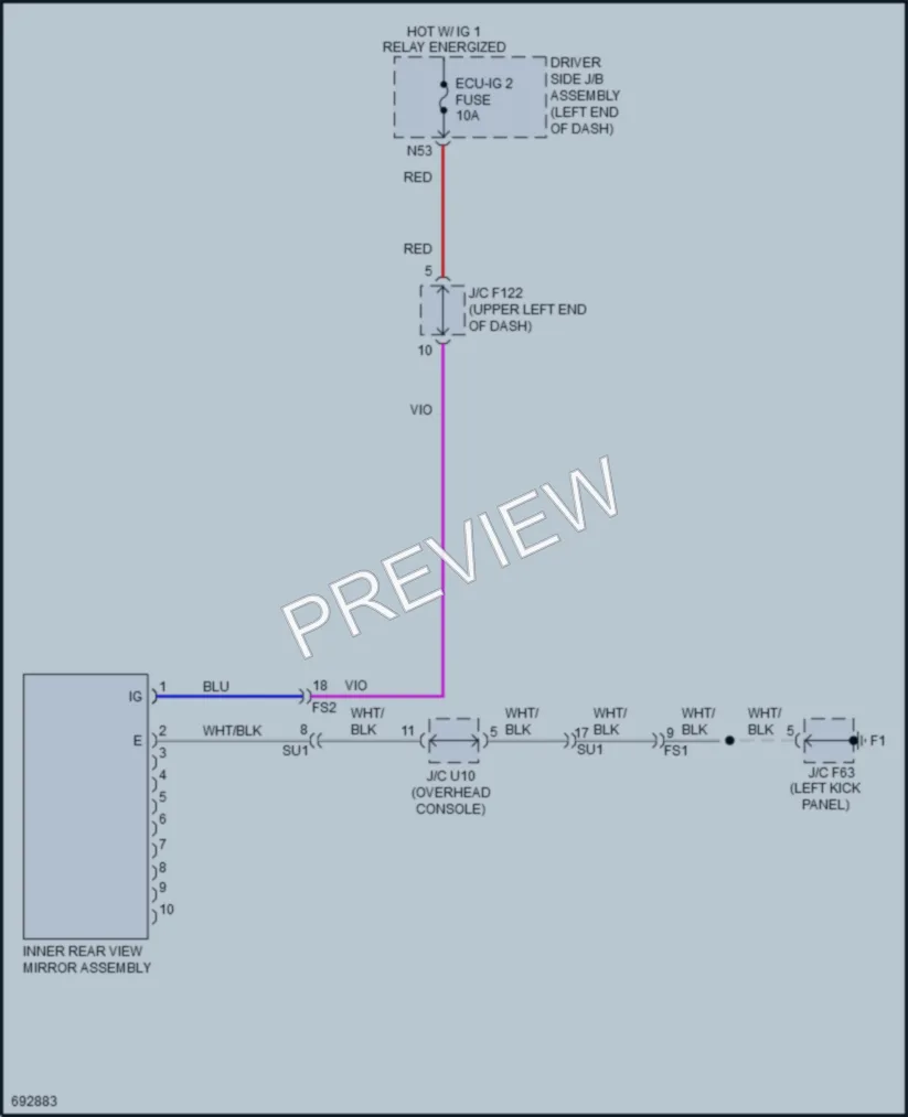 2020 Toyota 4Runner Power Mirrors wiring diagram preview