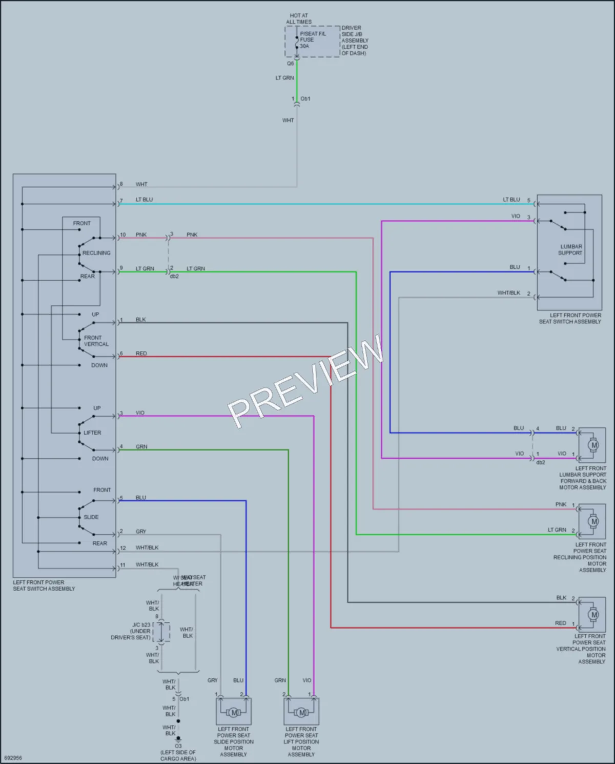 2020 Toyota 4Runner Power Seats wiring diagram preview