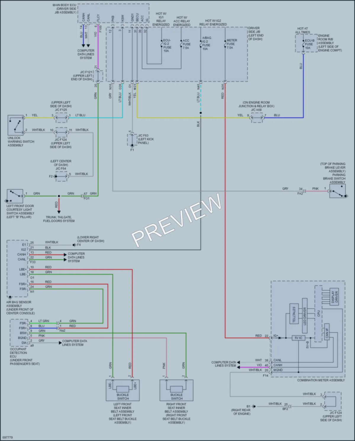 2020 Toyota 4Runner Warning Systems wiring diagram preview