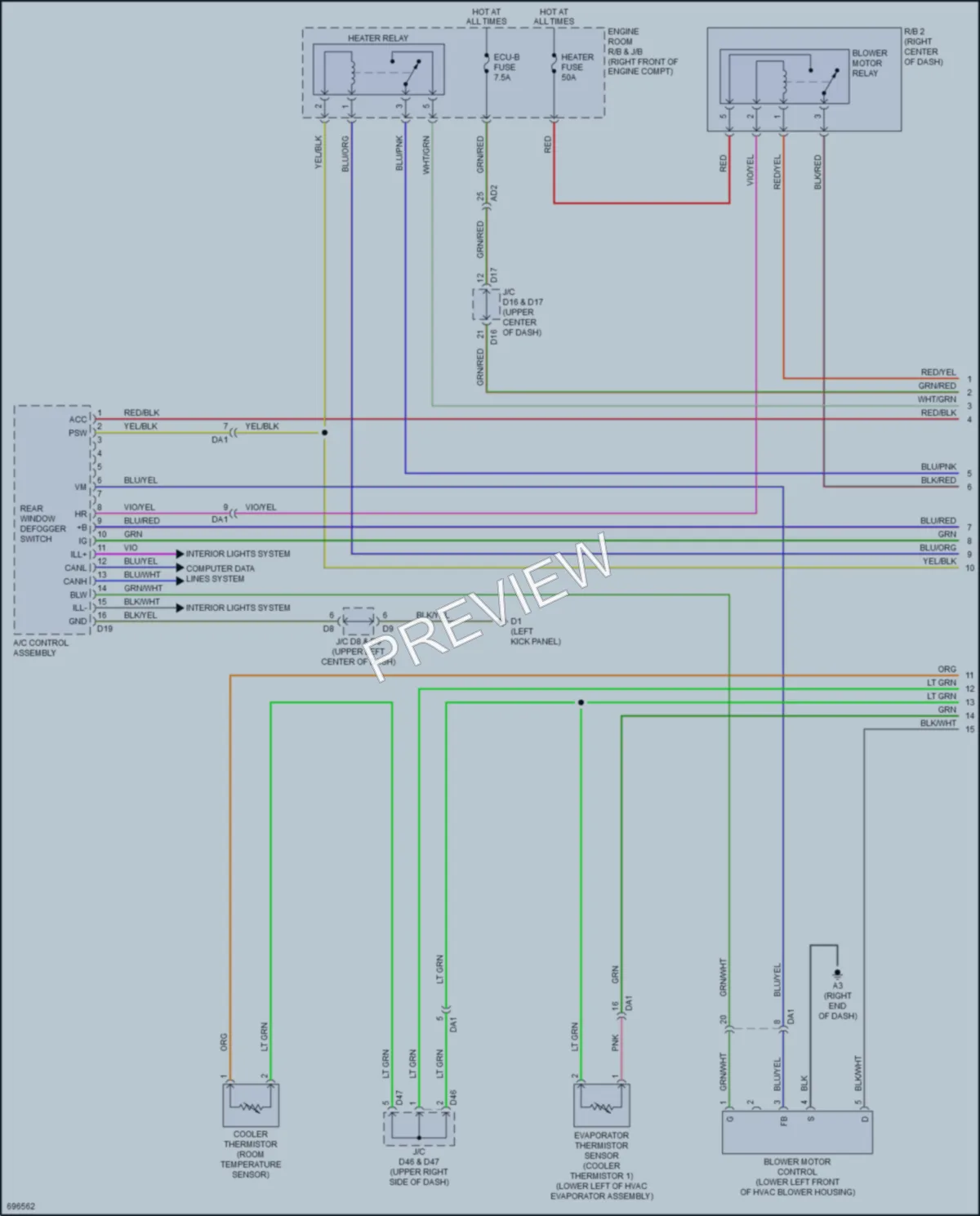 2020 Toyota 86 Air Conditioning wiring diagram preview