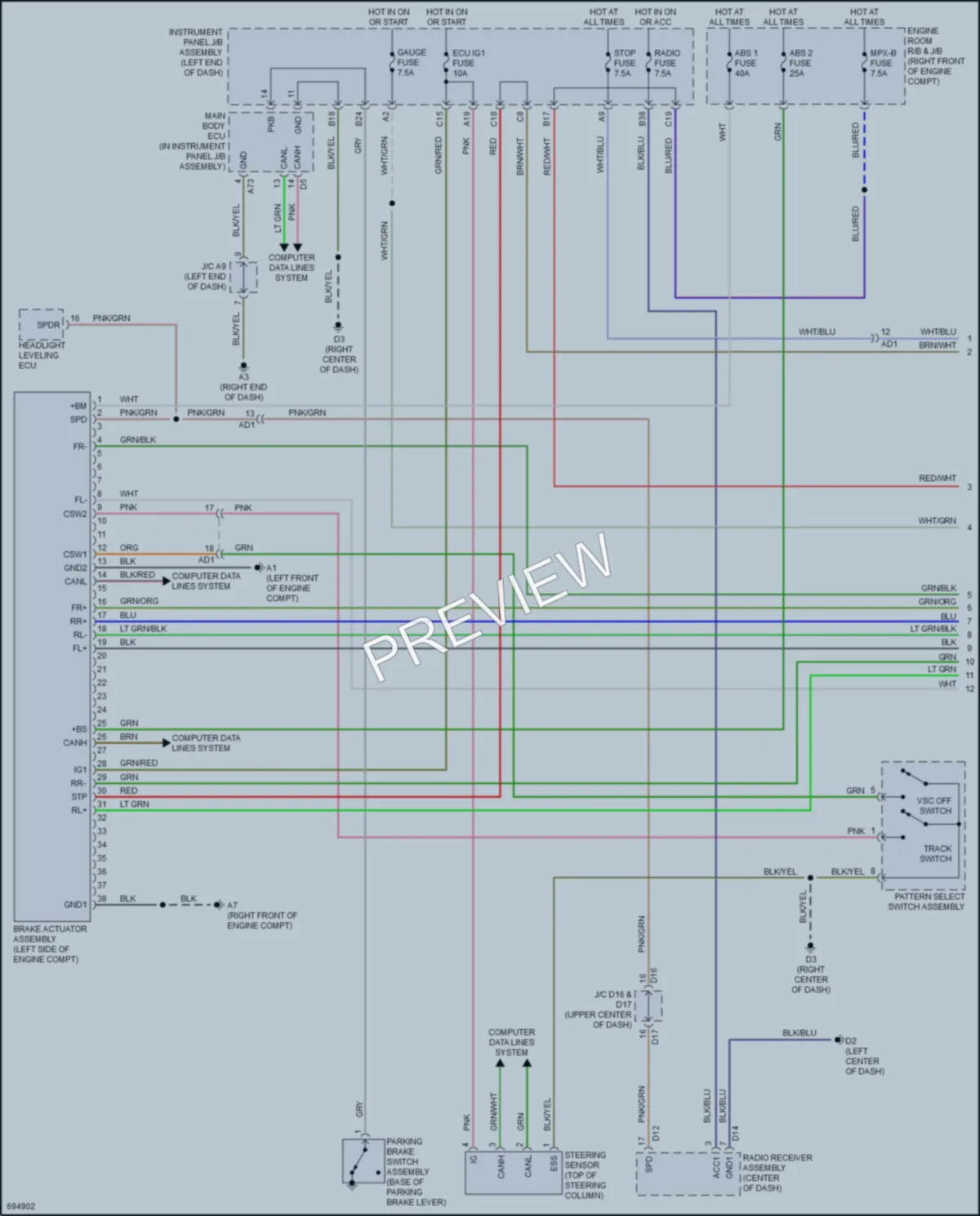 2020 Toyota 86 Anti Lock Brakes wiring diagram preview