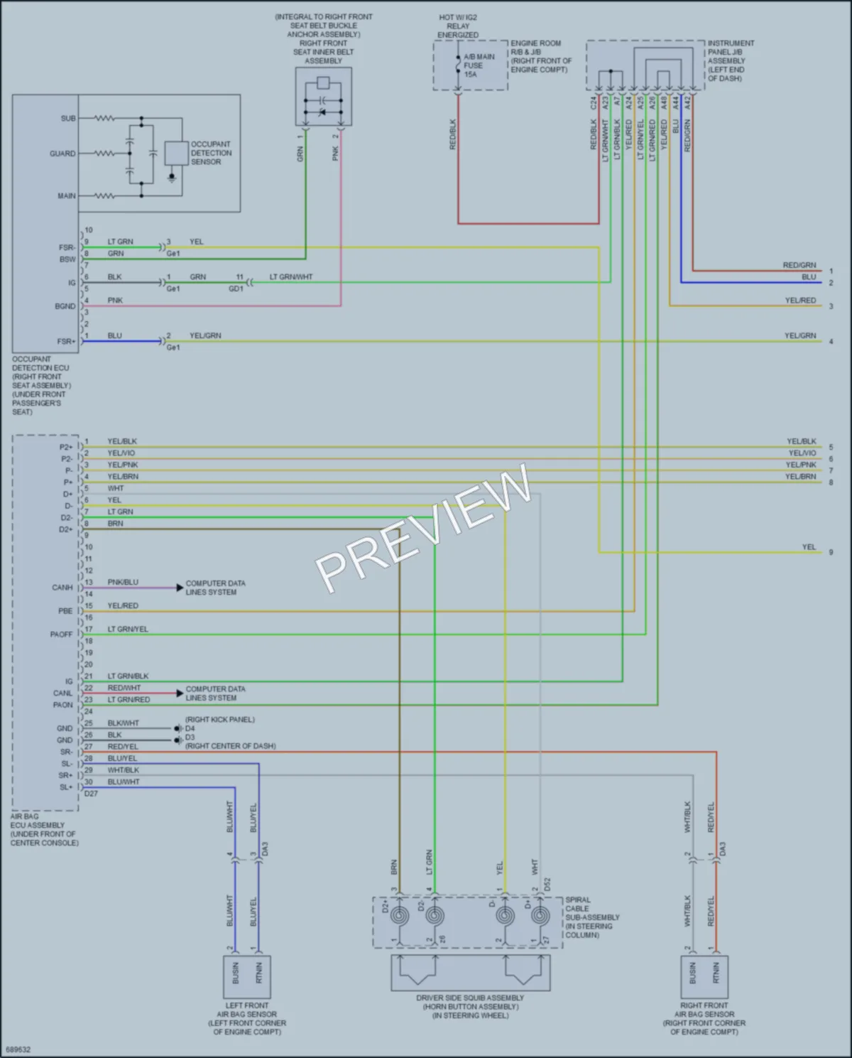 2020 Toyota 86 Supplemental Restraints wiring diagram preview