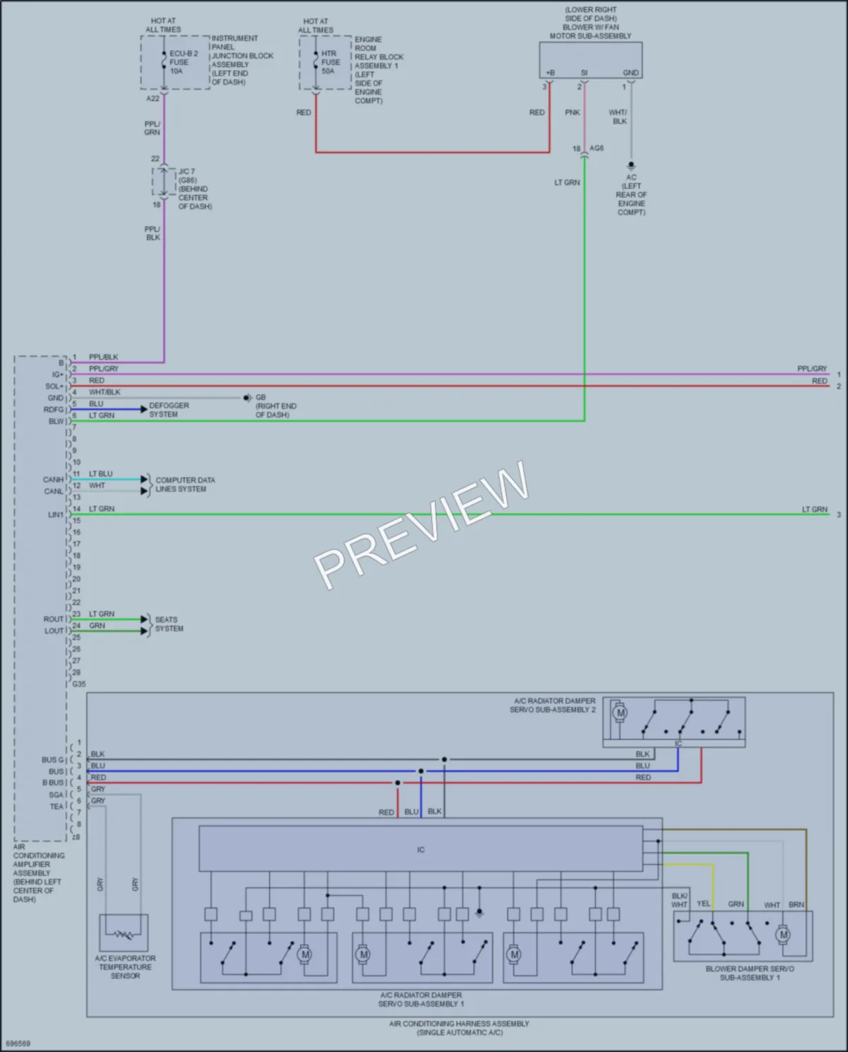 2020 Toyota Avalon Air Conditioning wiring diagram preview