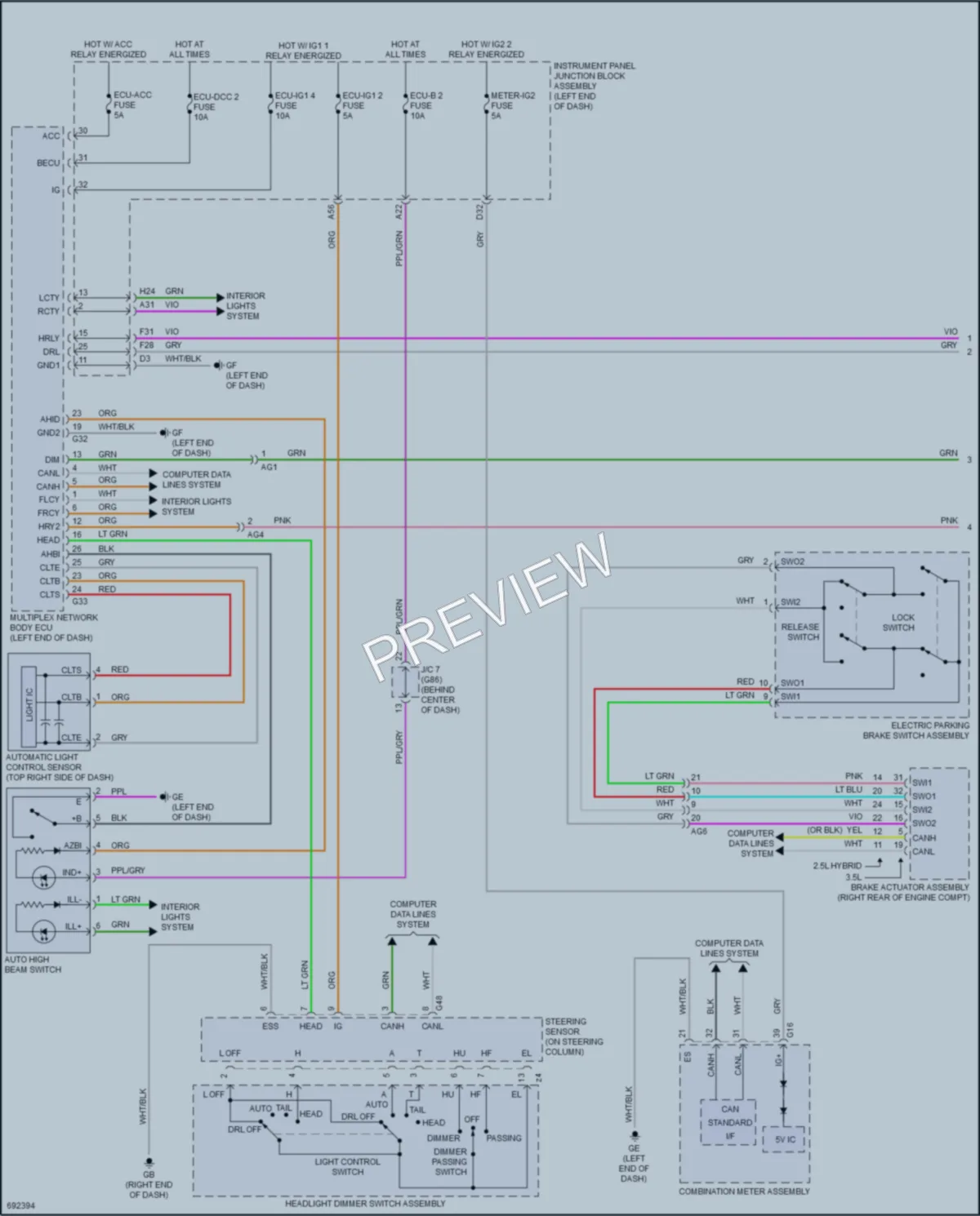 2020 Toyota Avalon Headlights wiring diagram preview
