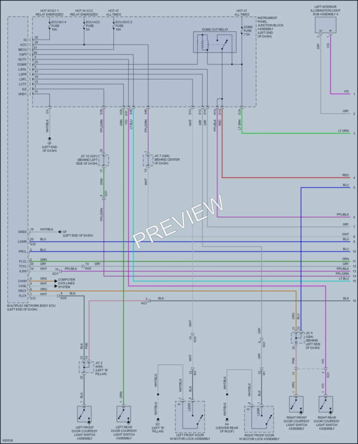 2020 Toyota Avalon Interior Lights wiring diagram preview
