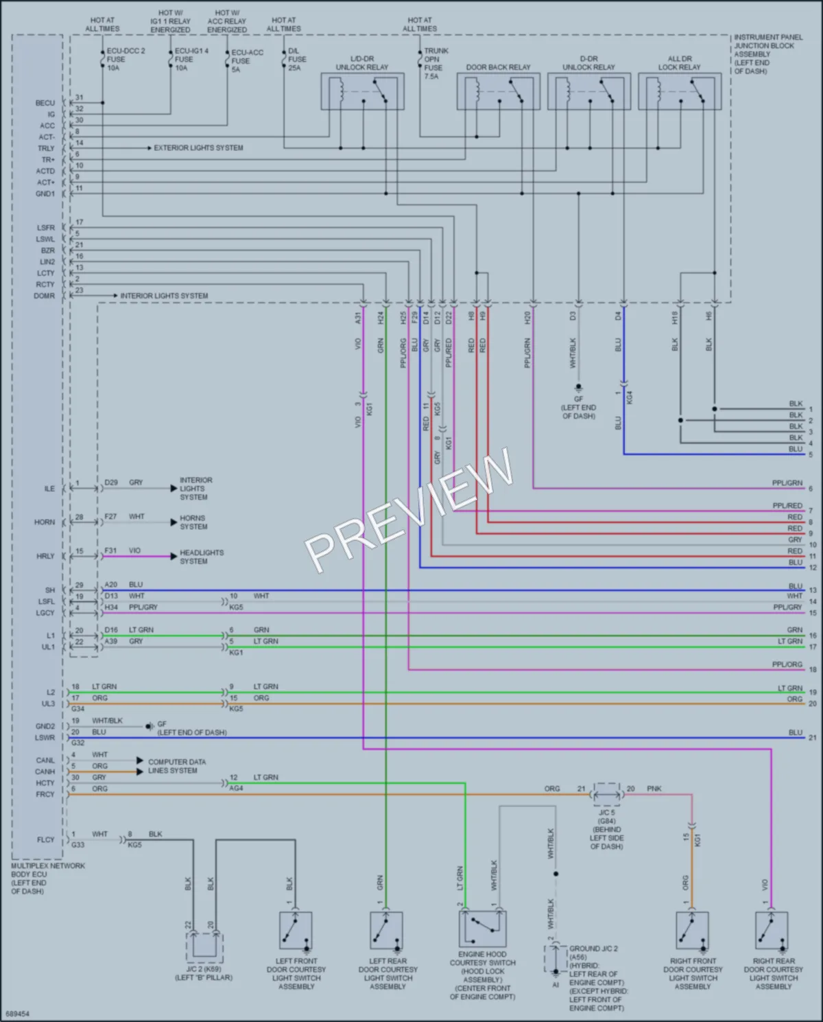 2020 Toyota AvalonHybrid Anti Theft wiring diagram preview