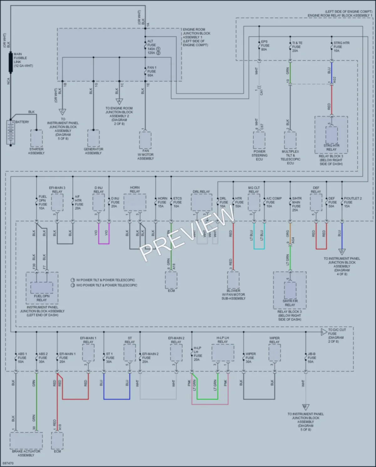 2020 Toyota AvalonHybrid Power Distribution wiring diagram preview