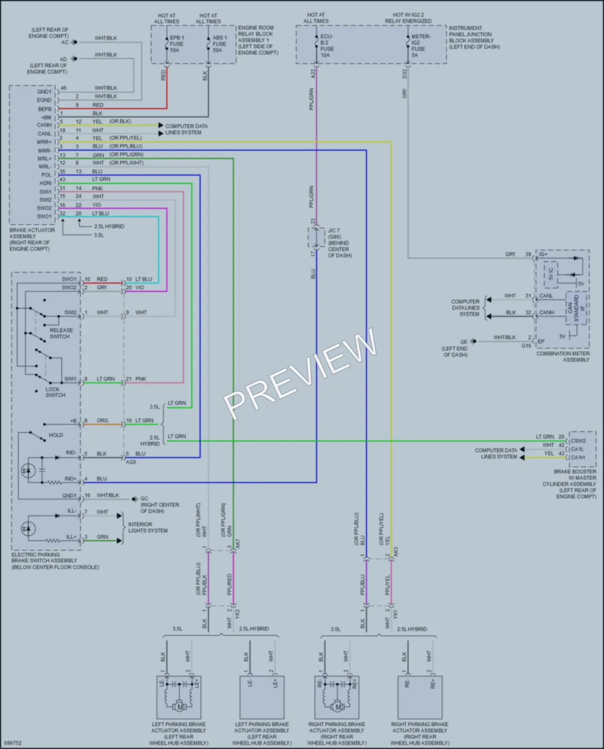 2020 Toyota AvalonHybrid Shift Interlock wiring diagram preview