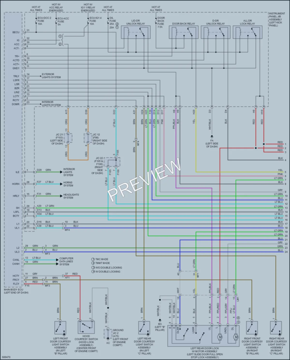 2020 Toyota CHR Anti Theft wiring diagram preview