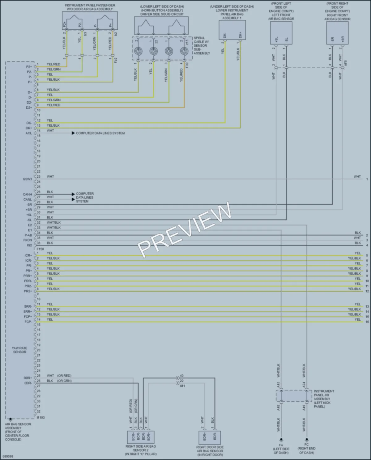 2020 Toyota CHR Supplemental Restraints wiring diagram preview