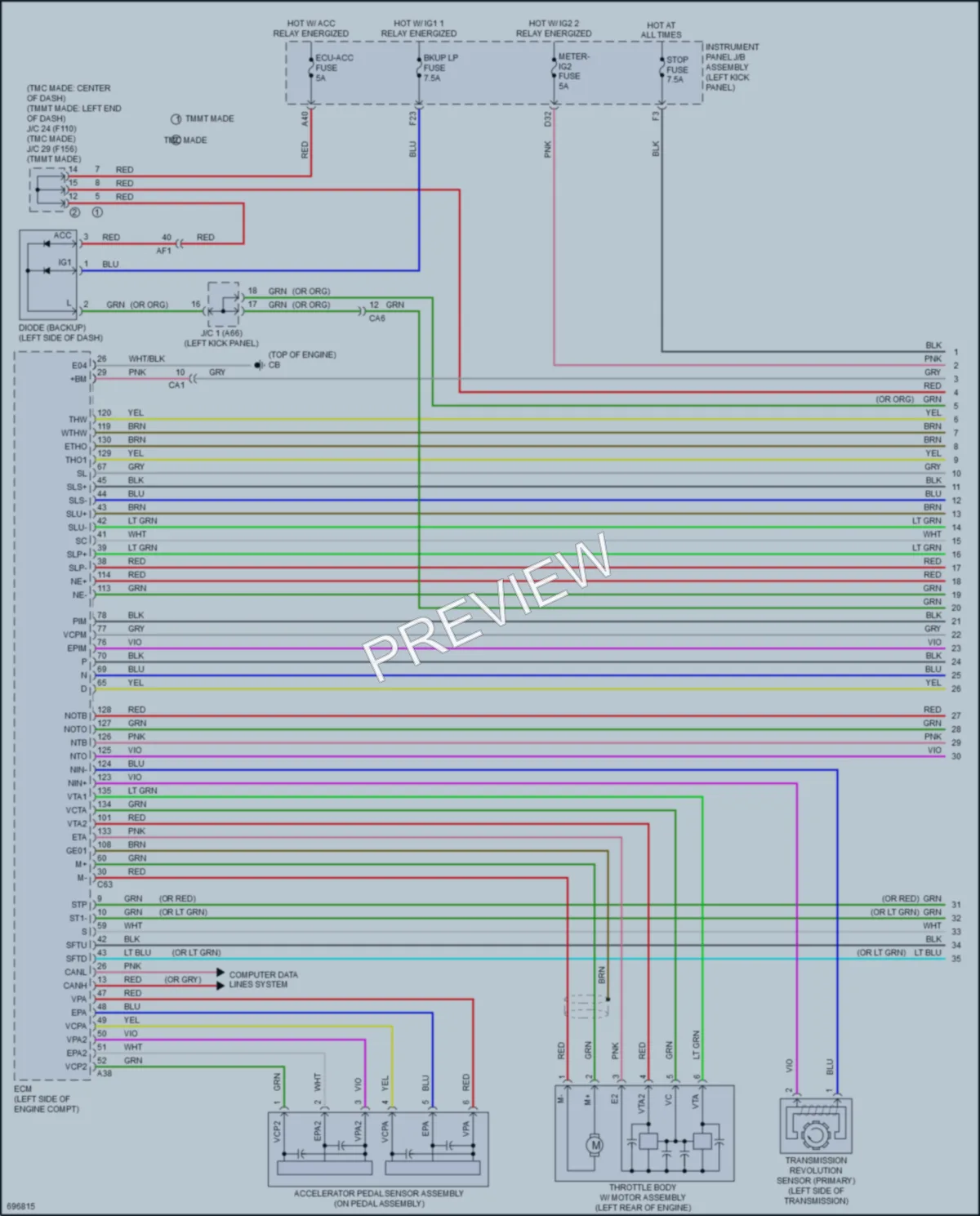 2020 Toyota CHR Transmission wiring diagram preview