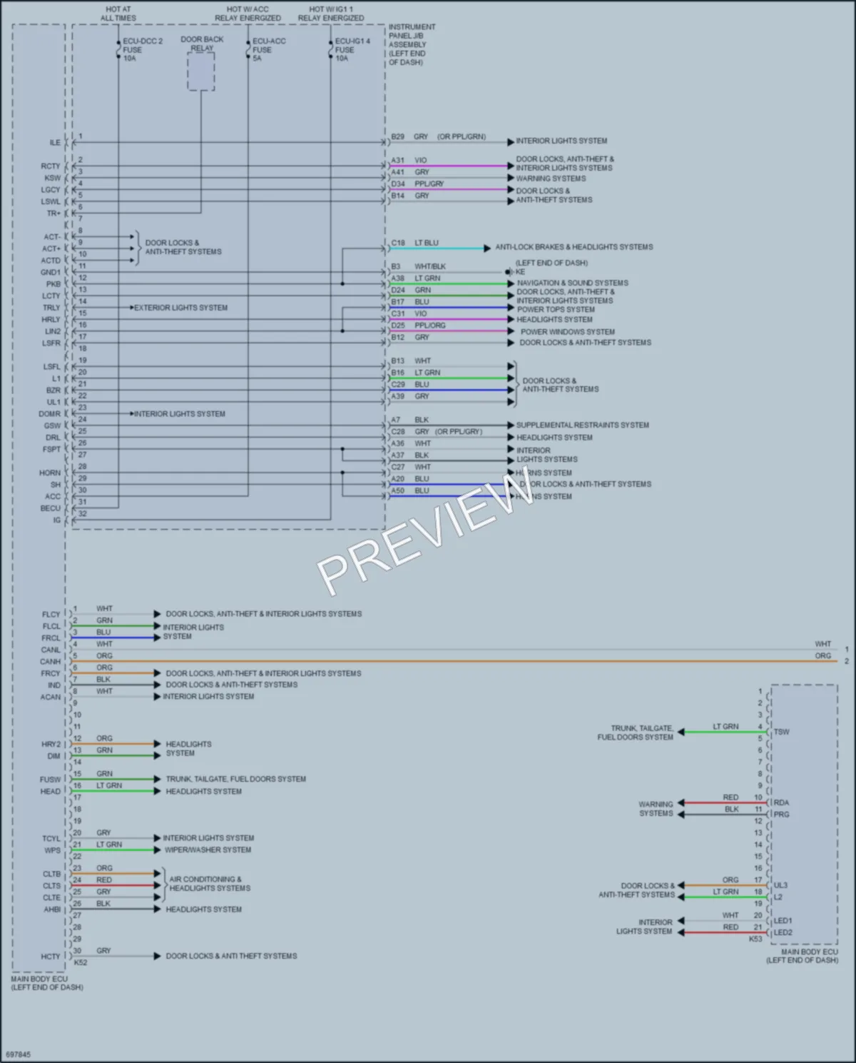 2020 Toyota Camry Body Control Modules wiring diagram preview