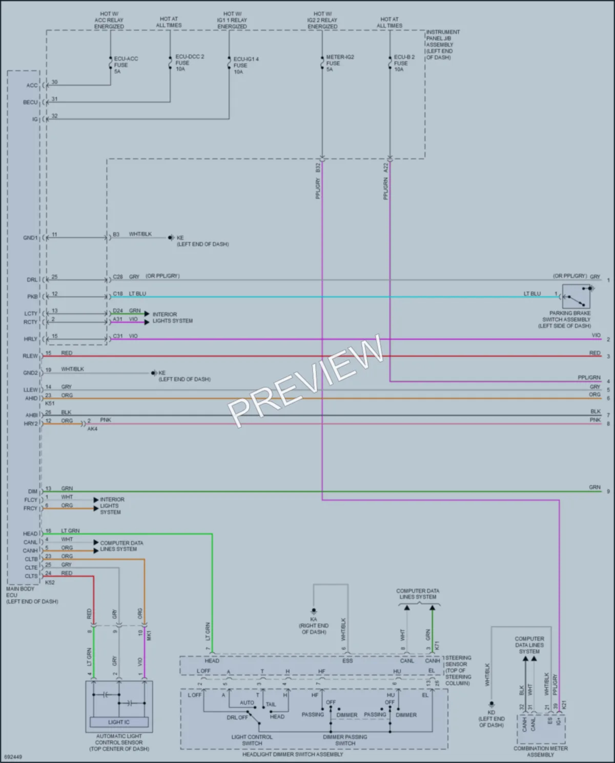 2020 Toyota Camry Headlights wiring diagram preview