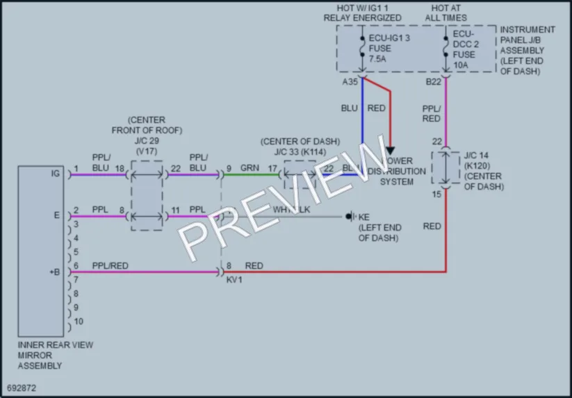 2020 Toyota Camry Power Mirrors wiring diagram preview