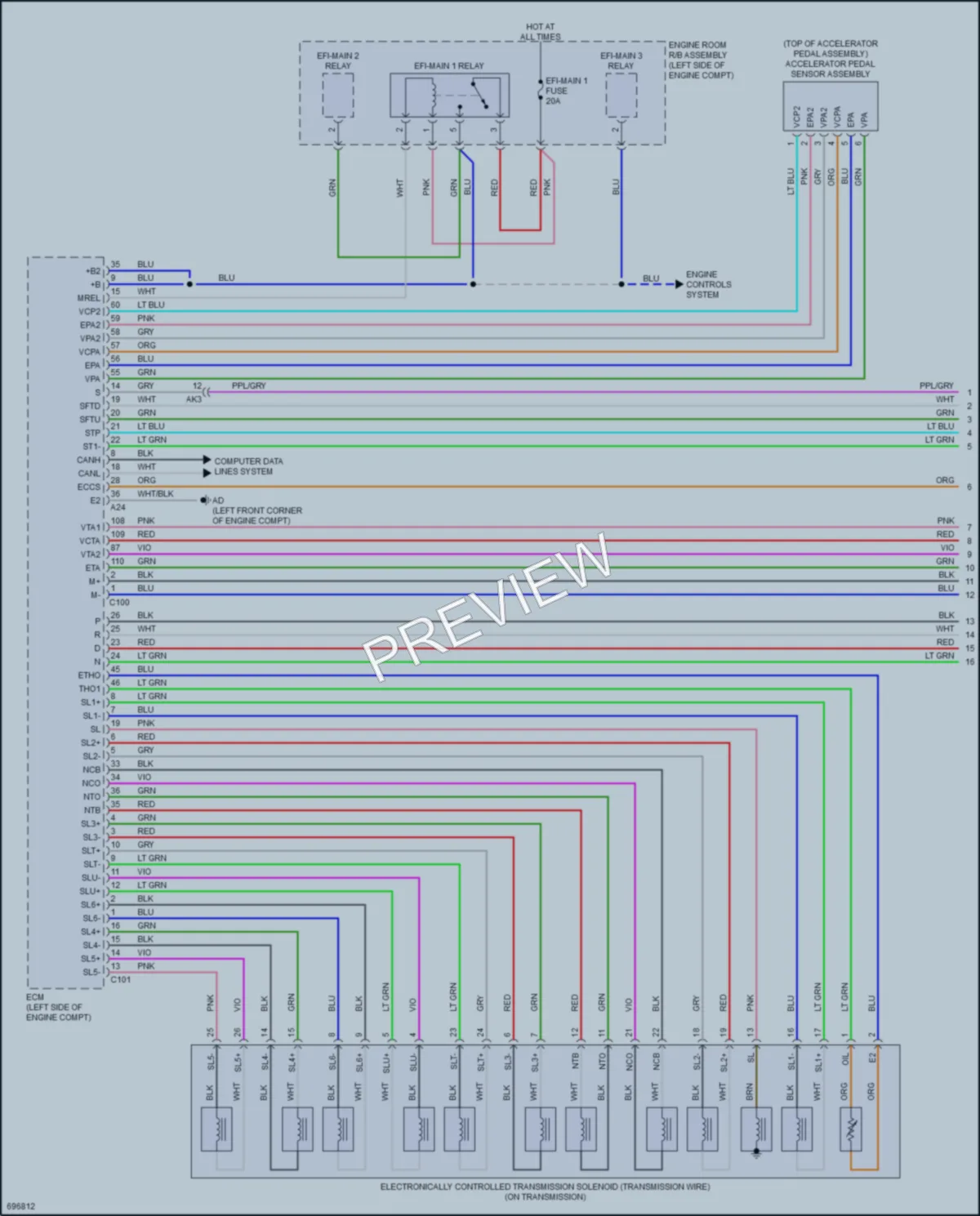 2020 Toyota Camry Transmission wiring diagram preview
