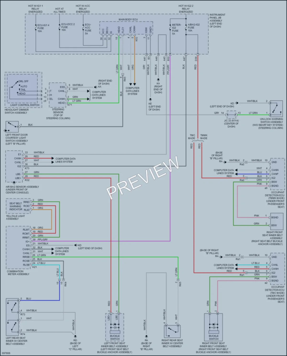 2020 Toyota Camry Warning Systems wiring diagram preview
