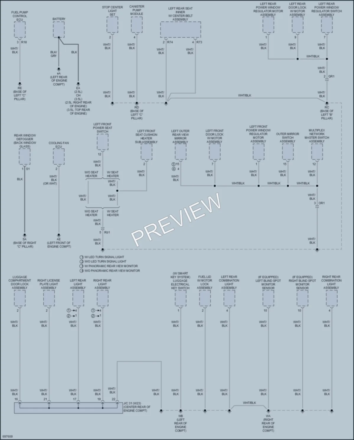 2020 Toyota CamryHybrid Ground Distribution wiring diagram preview