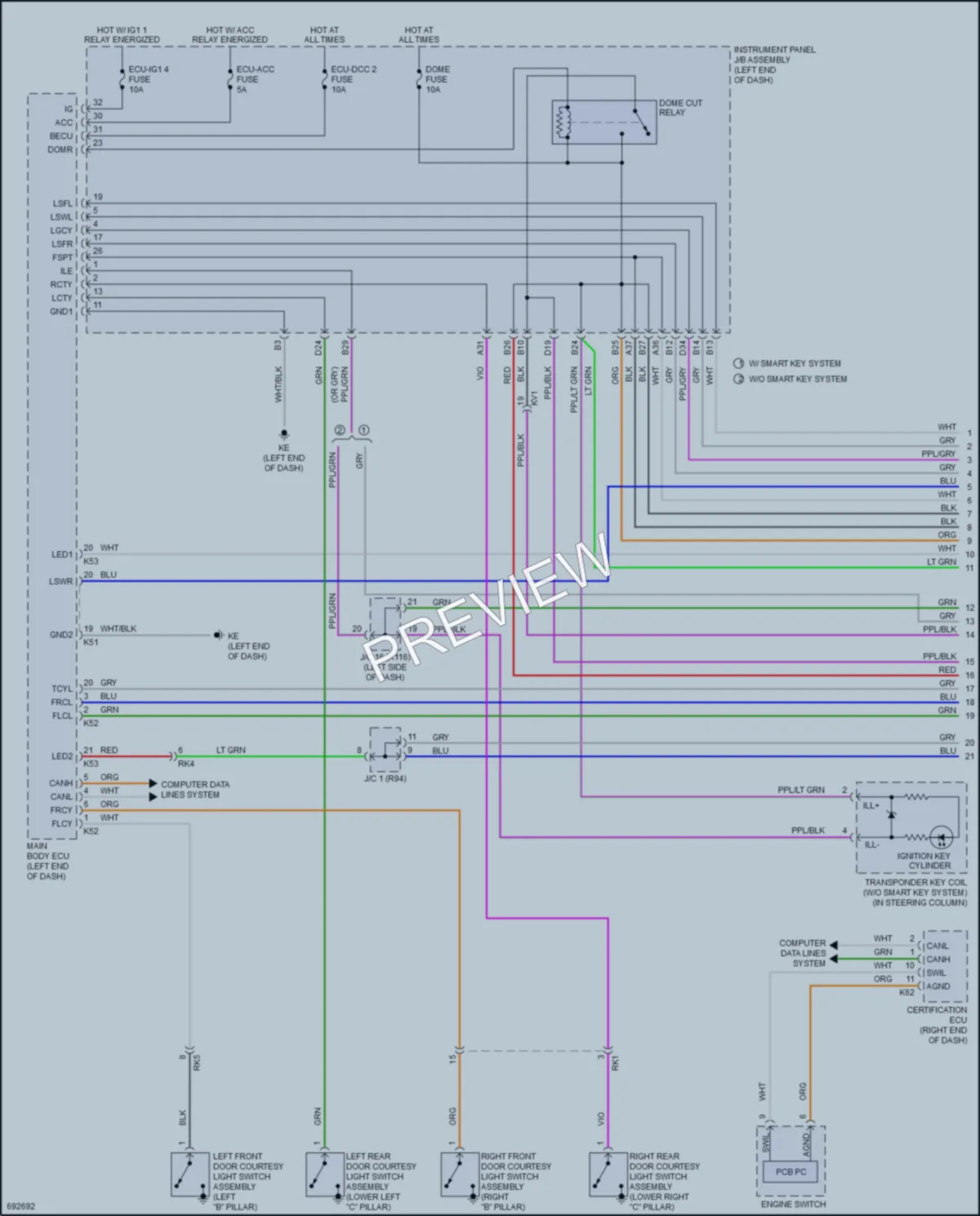 2020 Toyota CamryHybrid Interior Lights wiring diagram preview