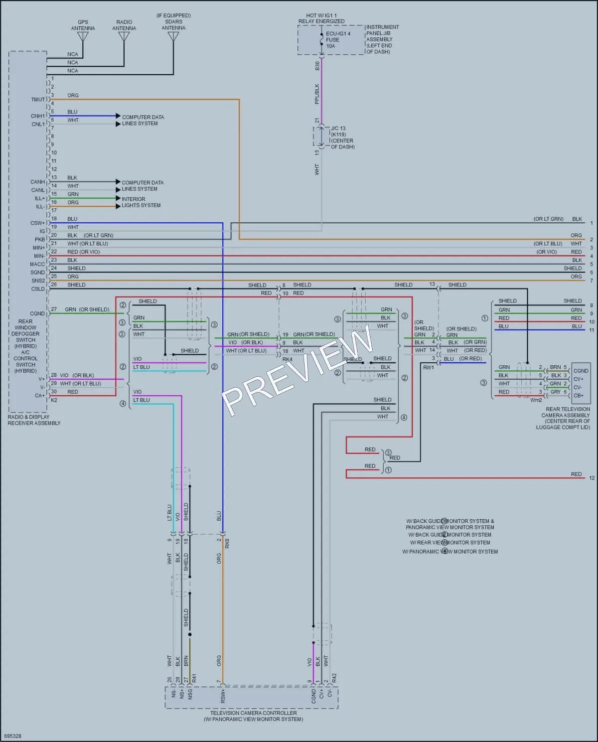 2020 Toyota CamryHybrid Radio wiring diagram preview