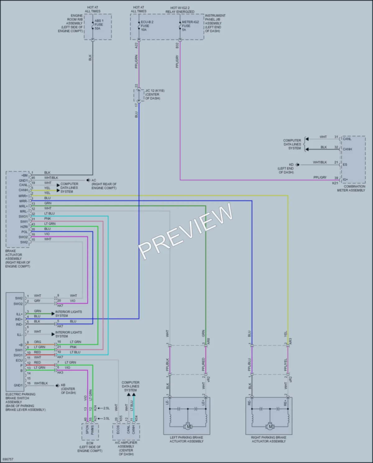 2020 Toyota CamryHybrid Shift Interlock wiring diagram preview