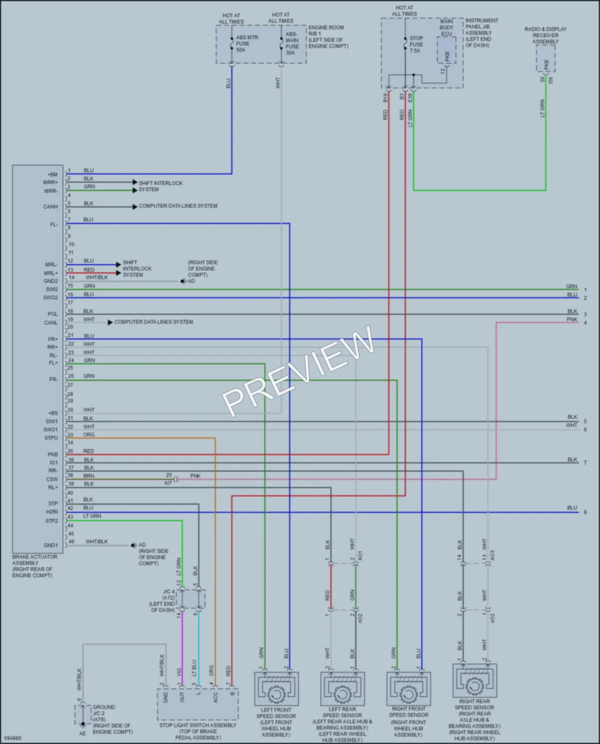 2020 Toyota Corolla Anti Lock Brakes wiring diagram preview