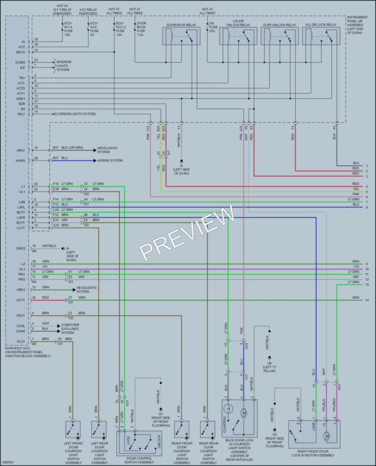 2020 Toyota Corolla Anti Theft wiring diagram preview