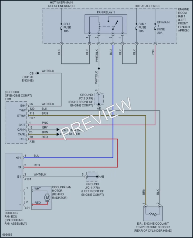 2020 Toyota Corolla Cooling Fan wiring diagram preview
