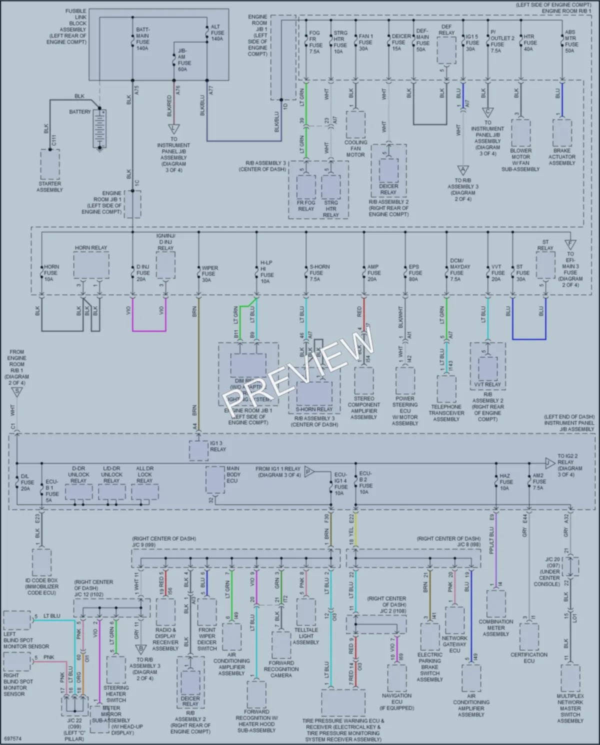 2020 Toyota Corolla Power Distribution wiring diagram preview
