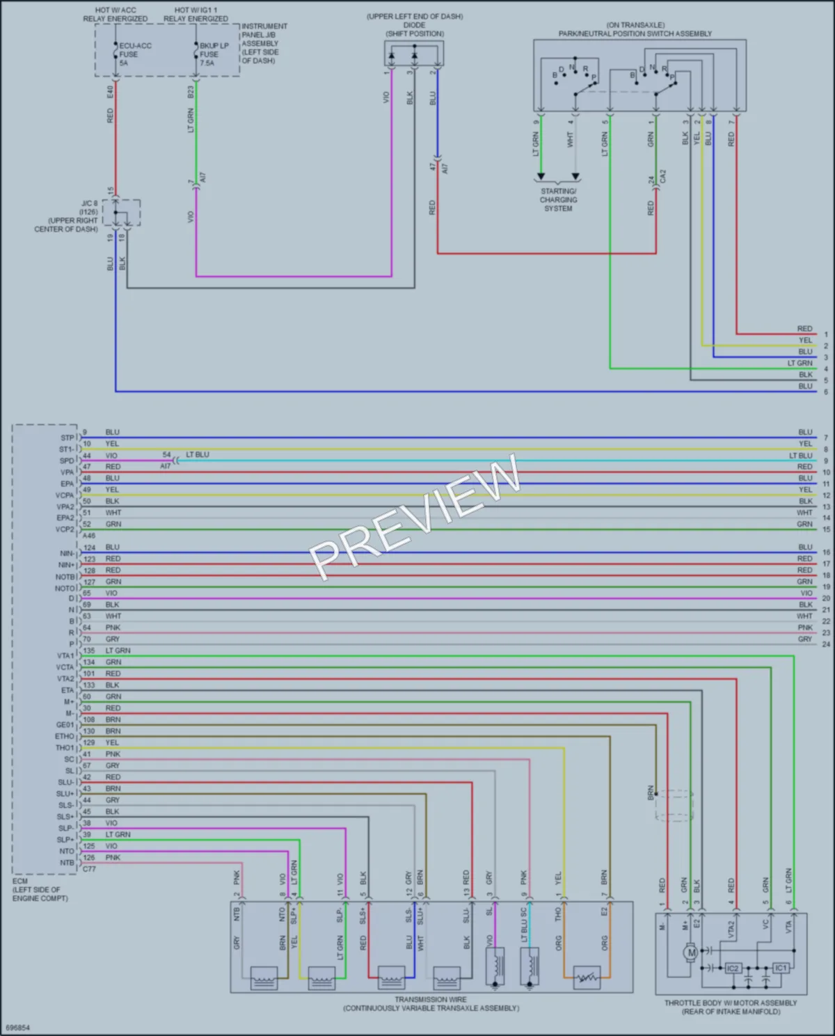 2020 Toyota Corolla Transmission wiring diagram preview