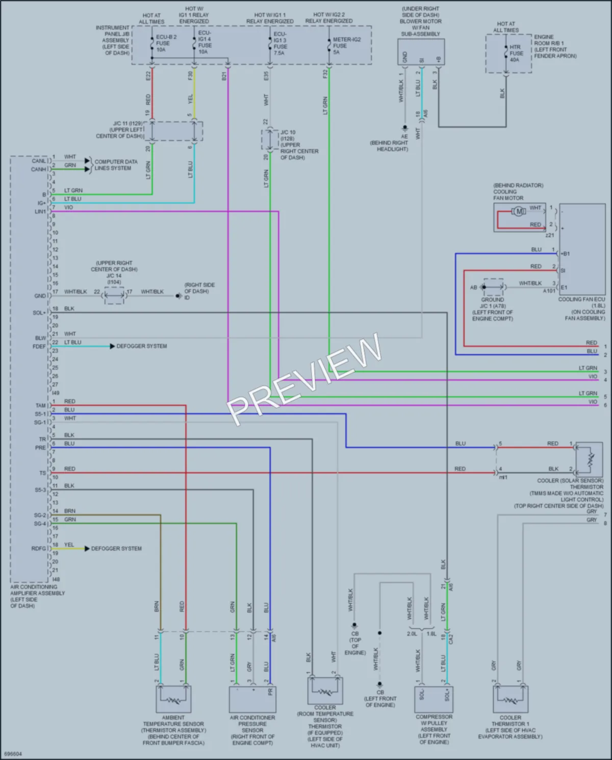 2020 Toyota CorollaHybrid Air Conditioning wiring diagram preview