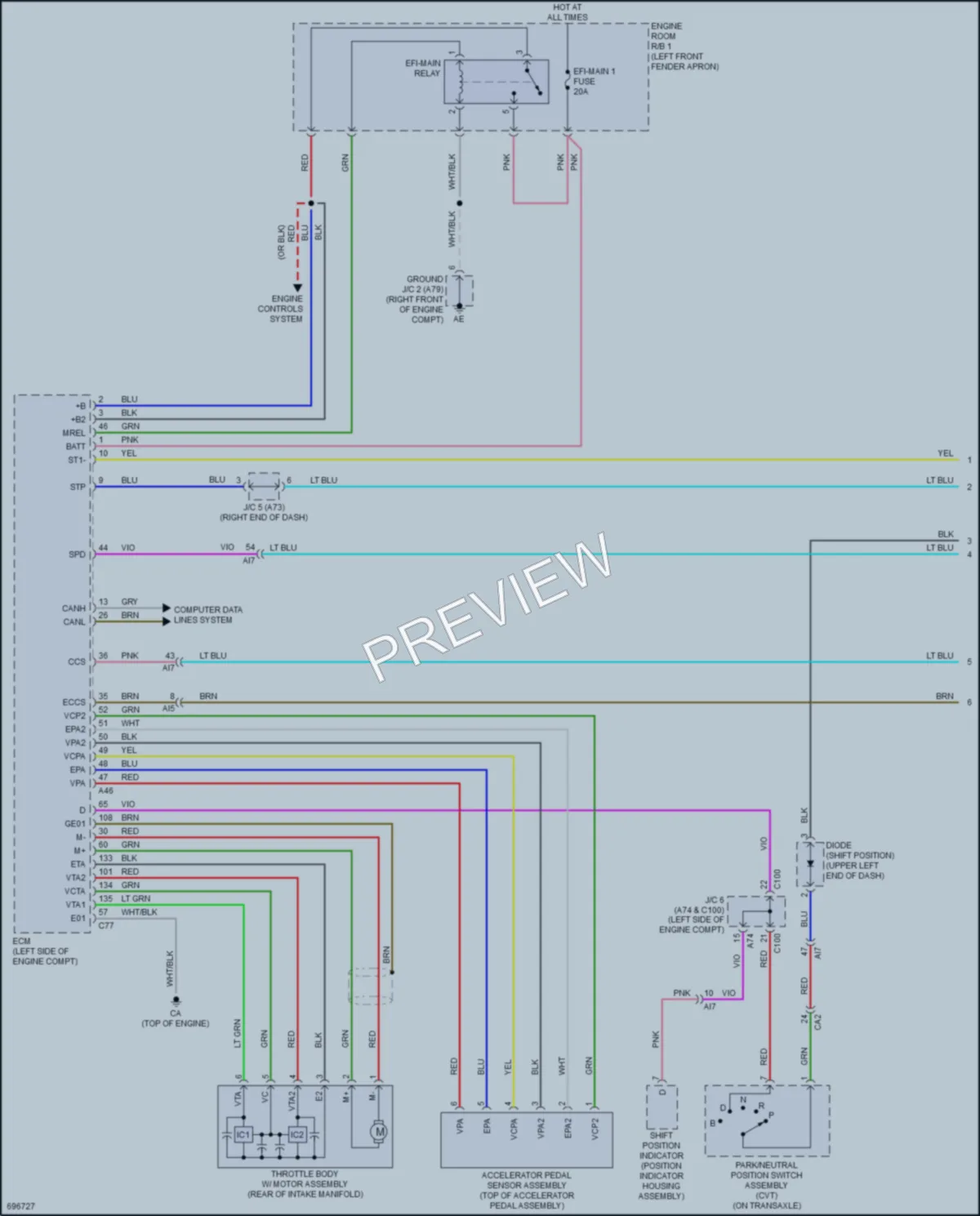 2020 Toyota CorollaHybrid Cruise Control wiring diagram preview