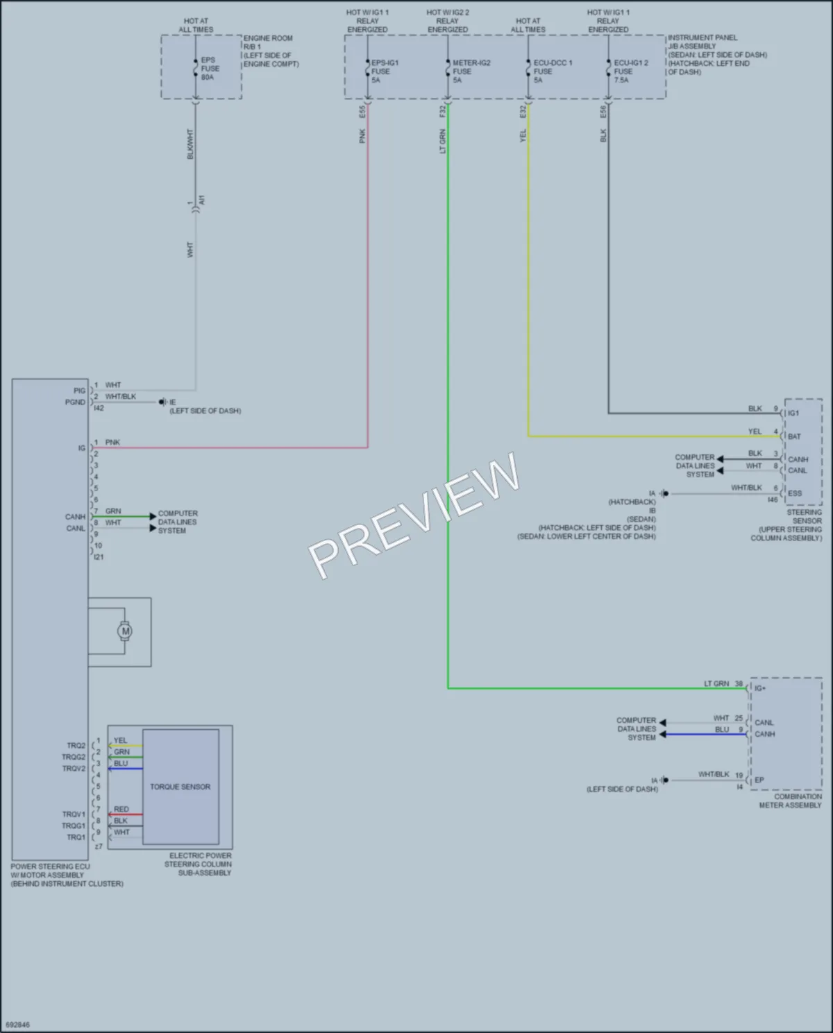 2020 Toyota CorollaHybrid Electronic Power Steering wiring diagram preview